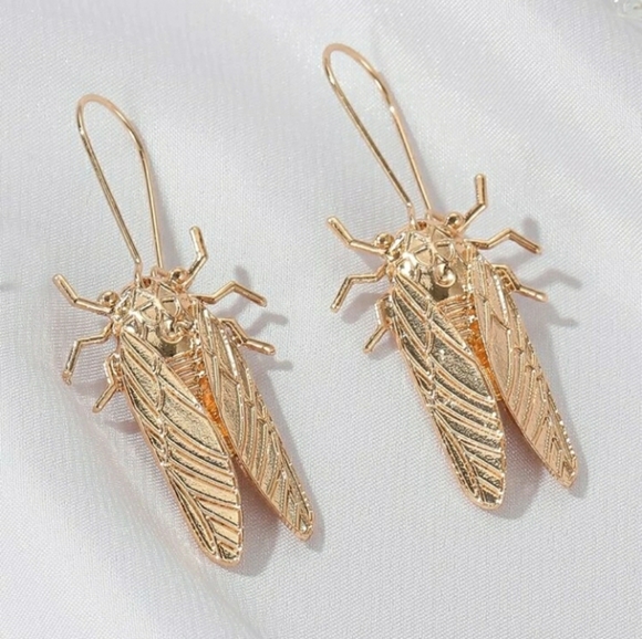 Jewelry - Gold Cicada Drop Earrings